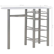 Set da Bar 3 Pezzi con Ripiani, Tavolo e 2 sedie per Case, Giardini, Bar, Pub o ristoranti Blackbarbar in Legno e Acciaio