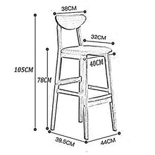 XEWNEGTZI Sgabello da Bar in Legno Massello, Sedia da Bar, per Colazione, Bancone della Cucina, Sgabello Alto da Pub, con Sedile in PU E Schienale Curvo, Carico 200kg(Color:Marrone)