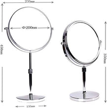 ZCCL Supporto Regolabile in Altezza con ingrandimento 10x, 8 Pollici, Specchio a 360 ° Specchio da Bagno Rotante Cromato Specchio da Trucco Specchio da Barba Specchio da Bagno, Standard + 10 ingr