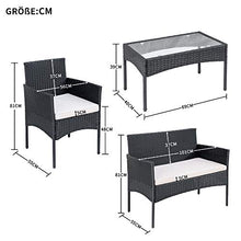 WYLZLIY-Home Set Mobili da Giardino Set Mobili da Esterno 4 Pezzi di Mobili per Mobili per Esterni da 4 Pezzi Balcone di Alta qualità Set di Mobili da Giardino Set con Cuscini di Seduta Rimovibili