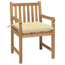 vidaXL Sedie da Giardino 2 pz con Cuscini Bianco Crema Legno di Teak