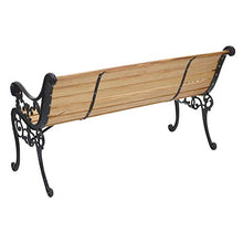 Mendler Panca panchina da Giardino terrazza HWC-F98 Legno ghisa - 3 posti 160cm Naturale