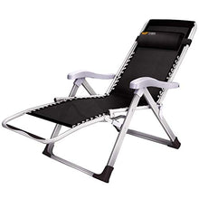 AI LI WEI SHUAIIJUAN Sedia per Il Tempo Libero Domestico Outdoor Patio Giardino Reclining Sdraio Pieghevole Regolabile Beach Patio Giardino campeggi Ponte Sedie Max.150kg - Nero