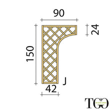 Grigliato In Legno Frangivista Diagonal DX 90 X 150 Cm Naturale