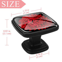 Fiore rosso dell'aster Pomelli per Porta Set di 4 Pomelli per Mobili Manopole per Cassetti Cucina Armadio Vetro