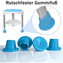 QWET Sgabello da Bagno, Sgabello da Doccia Rotondo Girevole A 360 Gradi per Anziani E Bambini in Altezza Regolabile, Adatto per Bagno, Passaggio D'Ingresso, Balcone,Blu