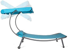 L&B-MR - Sedia reclinabile per giardino, con tettoia e cuscino, 202 x 119 x 160 cm