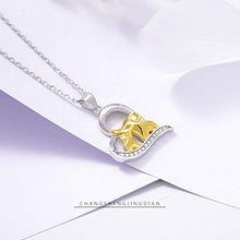 Collana in Argento Sterling, Collana Creativa A Forma di Cuore in Argento Sterling S925 Madre E Bambino Elefante, Adatta per La Festa della Mamma, Regali di Anniversario E Regali di Compleanno