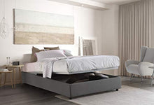 Talamo Italia Letto contenitore Matrimoniale Silvia Sommier, Made in Italy, Letto con rivestimento in tessuto, Apertura frontale, con materasso cm 160x200 incluso, Grigio