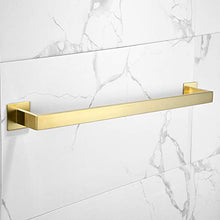 WOMAO portasciugamani Singolo Quadrato Senza Foratura portasalviette Autoadesivo Finitura Oro Spazzolato Superficie antiruggine, L60cm