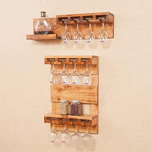 Classico Vino mensola montaggio a parete solido legno di pino Wine Glass Rack |Mensola Holder Vino Hanging Wine Goblet Shelf |Rack scaffali impianto galleggiante for ristoranti, quotidiano di casa, cu