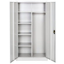 TecTake Armadio armadietto in metallo a 6 scomparti con asta appendiabiti 180x90x40 cm Grigio