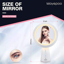 Mayepoo Specchio per Il Trucco Luce con Specchio ingranditore 5X, Modello di Lampada da Tavolo, 3 modalità di Luce Specchio per Il Trucco USB Ricaricabile, Regalo per Le Donne