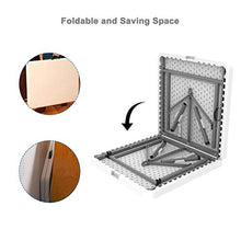 Tavolo Trasportabile, Tavolo Portatile Pieghevole, 122 x 61 cm, Bianco, Pieghevole a metà, Materiale: HDPE, Carico massimo: 100 kg