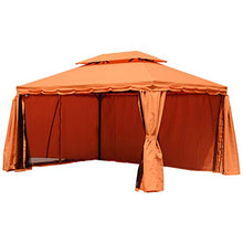 Outsunny Gazebo di Lusso Tendone da Giardino con Tettoia Idrorepellente 3x4m