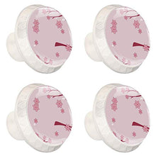 4 maniglie per armadietti, credenze, cassetti, mobili da cucina o camera dei bambini, rosa giapponese Sakura Cherry Blossom