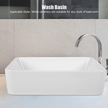 Lavello Cucina Hotel, Lavabo da appoggio in ceramica, 48,5 x 37 x 14 cm, Colore: bianco