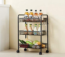 &ripiano di stoccaggio Carrello da cucina, scaffale estraibile da comodino for camera da letto con scaffale for bagno con scaffale a 3 ripiani Scaffale di finitura