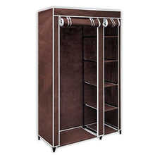 Lingjiushopping Armadio pieghevole marrone Dimensioni: 110 x 45 x 175 cm, materiale: tessuto non tessuto, tubo di acciaio.