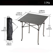 TENGTUD Tavolo Pieghevole Portatile, Tavolo Pieghevole in Lega di Alluminio per Picnic, Barbecue, Pesca