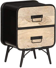 H-CAR Comodino con cassetto Comodino Finitura tavolino Tavoli per Decorazioni per la casa 40x30x55 cm in Legno massello di Mango