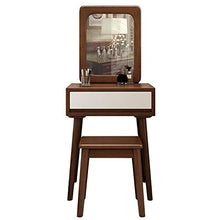 Specchiera Tavolo Cosmetici Con Piazza Specchio & Sgabello Imbottito Vanity Toeletta Da Trucco,Sgabello Donne Camera Da Letto Tavolo Da Trucco Per Le Donne,Con Cassetto Grande-A 60x40x75cm(24x16x30inc