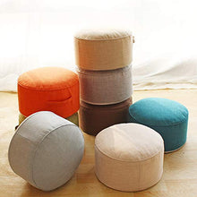 lovehouse Tondo Meditazione Cuscino,Biancheria Beanbag Poggiapiedi con Lavabile Coperchio,Addensare Yoga Zafu Cuscino da Pavimento per Soggiorno Camera Verde 40x40x20cm