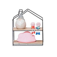 Semplicità Elegante Scaffale a Muro Scaffalature Sospese Scaffalature a Forma Di Casa in Legno Soggiorno Soggiorno, 24X28X11,8 Cm, 2 Colori Disponibili, HJJ, Nero
