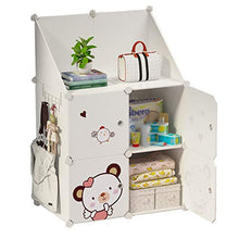 Locker 4 Porte Comodino Armadio plastica Ripiani 3 Strati di Vestiti in Piedi Cube Home Camera Bianco 75X37X96CM MUMUJIN