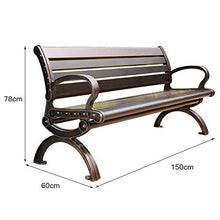 Panchina per Terrazza da Parco Panchina per Tempo Libero, Panche da Giardino in Metallo Resistenti Alle Intemperie e Lunga Durata, 3 Posti Panchine Decorative da Prato per Cortili e Portici