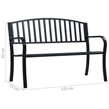 VidaXL - Panca da giardino, 125 cm, colore: Nero