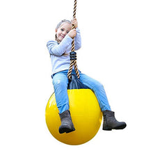 UJULUJ Altalena Gonfiabile a Sfera, Altalena per Bambini con Catena a Fune appesa per Cortile all'aperto per Parco Giochi all'aperto, Giallo