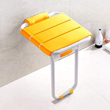 Sgabello da doccia Bagno sgabello Bagno di sicurezza pieghevole Sgabello anziani senza ostacoli Bagno Doccia Stool Bench Chair parete Cambiare Scarpe Sgabello con pannello e Legs ABS sgabello bagno