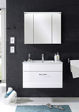 AVANTI TRENDSTORE - Silas - Lavabo con 1 cassetto compreso in Bianco Lucido/Opaco d'imitazione, ca. 80x50x45 cm
