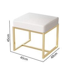 Jiangang- Moda poggiapiedi imbottito cuoio artificiale del sedile 丨 Ferro Sgabello Piazza Pouffe banco trucco Sgabello 丨 multifunzionale in pelle poggiapiedi scarpe Cambio Sgabello-45x40x45cm, cuscino