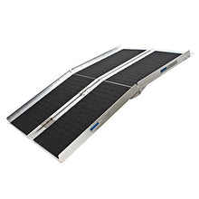 Wiltec Rampa per sedie a rotelle Rampa di carico Antiscivolo Pieghevole in 4 sez Alluminio 213cm 270kg