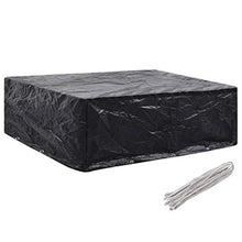 Lechnical Pratico Set di 2 Fodere per mobili da Giardino, Fodera per mobili da Giardino in polietilene Nero, Set 2 Pezzi 250 x 210 x 90 cm (Lunghezza x Larghezza x Altezza) -con 8 Fori