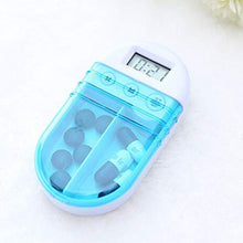 Oyria - Scatola portapillole elettronica digitale portatile con timer/smart promemoria, allarme, dispenser per pillole con 2 scomparti