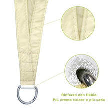 AWNIC Tenda Parasole per Esterni a Vela Impermeabile e Resistente Anti-ultravioletti Veranda per Balcone da Giardino Tenda da Sole Rettangolare Beige 3 x 3m