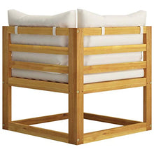SKM Set Divani da Giardino 5 pz con Cuscini Crema in Legno Acacia (47kg)