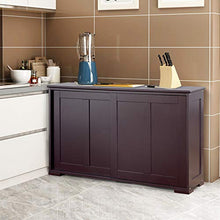 DREAMADE Armadietto da Cucina Mobile Multiuso per Sala da Pranzo con Ante Scorrevoli, in MDF Resistente (Marrone)