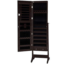 Vasca da bagno con luce a LED per armadietti di gioielli, armadietto, armadietto, con serratura e cassetto (marrone/altezza: 149 cm)