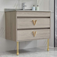EVFIT Set di unità di vanità Banco per Mobile da Bagno Combinazione lavabo da Terra lavabo Roccia lavabo lavabo lavandino lavandino (Color : Gray, Size : 50x90x80cm)
