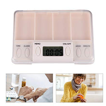 EXCEART Organizzatore di Pillole Promemoria di Allarme Dispenser di Pillole Astuccio per Pillole Portatile da Viaggio Vitamine Custodia per Medicina per Ufficio Dormitorio Anziani Casa (Bianco)