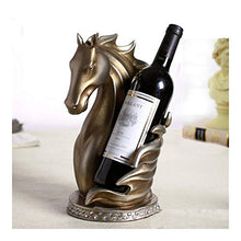 QQSGBD Portabottiglie da Vino Estratto Testa di Cavallo Wine Bottle Holder Ornamentali in Resina Creativa Scultura Wine Rack fornisce Gli Accessori del mestiere Bicchieri Decor Antiscivolo