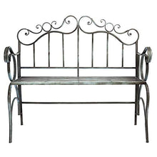 GaoF panchine per Patio retrò in Ferro per Uso Domestico, mobili da Giardino, sedie Doppie in Ferro Invecchiato per Il Tempo Libero, sedie con Schienale Decorativo per Portico, Adatte per Balcone
