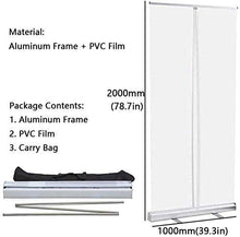 (Usando in affari) Roll Up Banner Schermo in piedi Str Shutée Banner protettivo Popup Popup Banner di Popup, Banner per isolamento gratuito in PVC, per caffè, negozi al dettaglio, receptionist banner