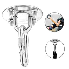 Amaca Ganci Appesi Kit Oscillazione Piastra Appendini Heavy Duty in Acciaio Inox Eye con Snap Moschettone Viti per Swing Argento