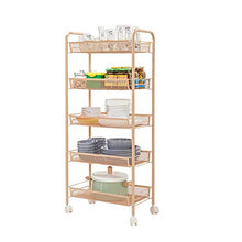 WangQ Scaffale, scaffale da Cucina in Acciaio Inossidabile Rack capacità Mobile conveniente, Ristorante casa 2 Colori 45X27X105CM carrellino Cucina (Color : Gold)
