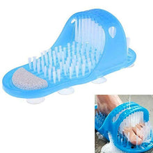 Di sicurezza a Pedale Doccia Scrubber Cleaner Massager Spa Esfoliante Rondella di Lavaggio Pantofola (blue)
